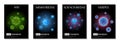 Realistic Viruses Posters Set