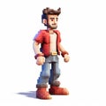 Realistic Voxel Art: Detailed 3d Pixel Character Of Ethan