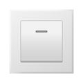 Realistic wall switch for electric power and light turn on and off. Plastic panel for electricity