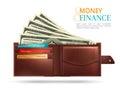 Realistic Wallet Composition Royalty Free Stock Photo