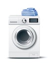 Vector realistic washing machine white 3d mockup