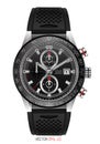 Realistic watch chronograph stainless steel black rubber clockwise red white fashion for men design luxury isolated vector