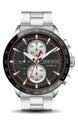 Realistic watch clock chronograph silver black red line white number face for men design luxury on white background vector Royalty Free Stock Photo