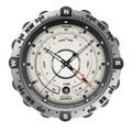 Realistic watch clock chronograph silver frame white dashboard face black number arrow design classic luxury vector