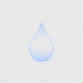 Realistic water drop. Pure, clean water drops. Water Rain. Gray background. Vector illustration Royalty Free Stock Photo