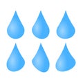 Realistic water drop. Pure, clean water drops. Water Rain. White background. Vector illustration Royalty Free Stock Photo