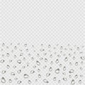 Realistic water drop. Pure, clean water drops. Water Rain. Gray background. Vector illustration Royalty Free Stock Photo