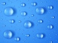 Realistic water drop. Rain droplet splashes, transparent teardrops. Closeup rain drops on wet surface. Vector texture