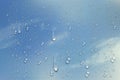 Realistic water droplets on the transparent window. Royalty Free Stock Photo