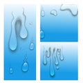 Realistic water drops liquid transparent raindrop splash vector illustration Royalty Free Stock Photo