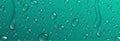 Realistic water drops on turquoise surface Royalty Free Stock Photo