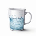 Realistic Water Splash Mug Mockup On White Background
