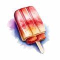 Realistic Watercolor Greek Yogurt Popsicle Illustration