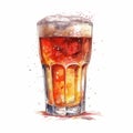 Realistic Watercolor Illustration Of Beer Cocktail