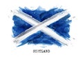 Realistic watercolor painting flag of Scotland . Vector Royalty Free Stock Photo