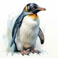 Realistic Watercolor Penguin Illustration With Hyper-detailed Renderings