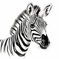 Realistic Watercolor Zebra Drawing With Detailed Portraits