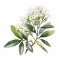 Realistic Watercolour Clipart Of Aniseed Myrtle On White Background In Hd Quality