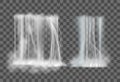 Realistic Waterfall set isolated on transparent background. Vector Illustration.