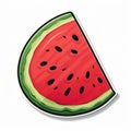 Realistic Watermelon Cut Sticker With Vibrant Colors And Unique Design