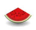 Realistic watermelon slice isolated on white Royalty Free Stock Photo