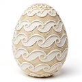 Realistic wave decoration 3D Easter egg isolated on white background Royalty Free Stock Photo