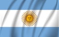 Realistic waving flag of the Waving Flag of Argentina, high resolution Fabric textured flowing flag,vector EPS10 Royalty Free Stock Photo