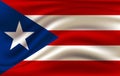 Realistic waving flag of the Waving Flag of Puerto Rico, high resolution Fabric textured flowing flag,vector EPS10 Royalty Free Stock Photo