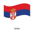 Realistic waving flag of the SERBIA,Fabric textured flowing flag