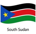 Realistic waving flag of the SOUTH SUDAN