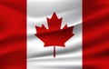 Realistic waving flag of the Waving Flag of Canada, high resolution Fabric textured flowing flag,vector EPS10