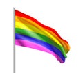 Realistic waving rainbow flag of the LGBT movement.