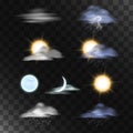 Realistic weather icons set.