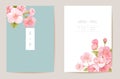 Realistic wedding cherry floral invitation. Exotic sakura flowers, leaves card. Botanical Save the Date template Royalty Free Stock Photo