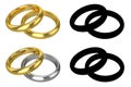 Realistic Wedding Rings - ISOLATED