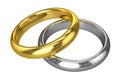 Realistic Wedding Rings - Yellow And White Gold
