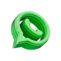 Realistic WhatsApp sign icon on the white glossy background 3d render concept