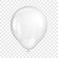 Realistic white balloon, on transparent background.