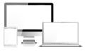 Realistic White & Black Modern Computer Screen Laptop Tablets Royalty Free Stock Photo