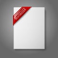 Realistic white blank hardcover book, front view