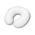 Realistic White Blank Travel Pillow for Neck and sleeping mask. Empty Template Mockup. Vector illustration on white Royalty Free Stock Photo