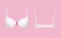 white bra with lace, front and back view Royalty Free Stock Photo