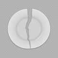 Realistic white broken plate dish Royalty Free Stock Photo