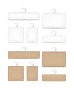 Realistic white and brown paper packaging box with hanger