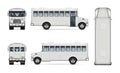 Realistic white bus vector mock-up Royalty Free Stock Photo