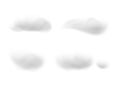 Realistic white cloud vectors isolated on white background, cotton wool ep37