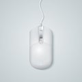 Realistic white computer mouse isolated on a light background. Royalty Free Stock Photo