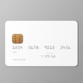 Realistic white credit card mockup template with shadow, vector