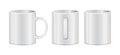 Realistic White Cup Empty Template Mockup Set Different Views. Vector illustration of Mug