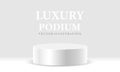 Realistic white cylinder 3D room pedestal podium minimal scene product display presentation stage for showcase vector Royalty Free Stock Photo
